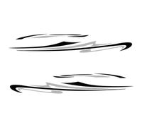 Personalized Decorations Decals Stickers for Car, Sports Motorhome Stripes Decorative Caravan Decals Vinyl Sticker Graphic Car Body Side Accessories 2 Pieces 420x40 cm Black