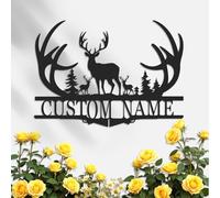 Personalized Deer Metal Cabin Sign, Custom Last Name Sign, Deer Decorations for Home Rustic, Deer Hunter Gift, Deer Wall Art, Outdoor Camping Decor, Hunting Decor, Personalized Hunting Signs