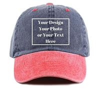Personalized Denim Hat Custom Your Design Logo Vintage Washed Unisex Adjustable Baseball Cap