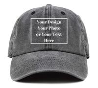 Personalized Denim Hat Custom Your Design Logo Vintage Washed Unisex Adjustable Baseball Cap