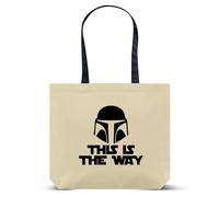 Personalized.Design Tote Bag 'Mandalorian: This Is The Way' - StarWars Party Din Djarin Reusable Gifts Pouch with Long Handles - May the 4th Day Handbag - Halloween Trick or Treat Bucket
