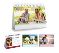 Personalized Desk Calendar 2026 with Photos, Custom 13 Picture Monthly Flip Calendar, 8.3" x 6.7" Standing Desktop Calendar, DIY Photo Gift for Home, Office, School