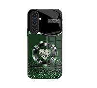 Personalized Diamond Heart Ring Magnetic Tempered Glass Case S25, Diamond Heart Ring Tempered Glass Case for Samsung S25/S24/23 Ultra (S25,Green)