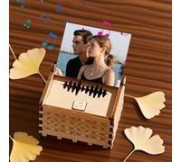 Personalized Digital Music Box, Custom Wooden Photo Music Box with Text, Customized Musical Boxes with Any Song, Tune, or Voice Recording, Wedding Gift for Couples & Loved Ones