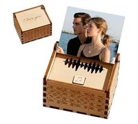 Personalized Digital Music Box - Custom Wooden Photo Music Box with Text,Vintage Engraved,Plays Any Custom Song,Unique Anniversary Valentine's Day Gift for Couples & Loved Ones