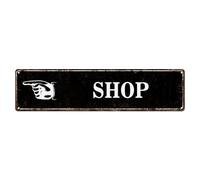 Personalized Directional Road Signs, Custom Directional Arrow Metal Tin Sign, Shop Wall Art For Indoor/Outdoor Use, 26 Colours, 4 x 16 Inch, Modern Decor For Home Porch Business, 10x40cm