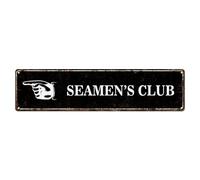Personalized Directional Street Sign, Custom Directional Arrow Metal Tin Sign, Seamen'S Club Artwork Decor For Indoor/Outdoor Use, 26 Colours, 4 x 16 Inch, Country Decor For Kitchen Garden Club