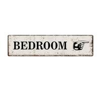 Personalized Directional Street Signs, Custom Directional Arrow Metal Tin Sign, Bedroom Wall Print For Indoor/Outdoor Use, 26 Colours, 4x16 Inch / 10x40cm, Retro Decor For Porch Bathroom Workplace