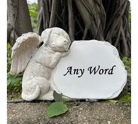Personalized Dog Angel Memorial Garden Statue- Engraved Pet Dog Memorial Stone - Dog Grave Marker -Customizable Dog Memorial Gift With Any Word.