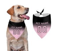 Personalized Dog Bandana Custom Pet Bandanas with Name Number,Custom Neckwear Dog Scarf Triangle Bibs Kerchief Headband Pet Costume