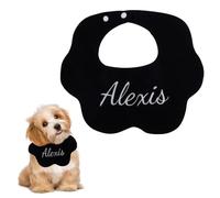 Personalized Dog Bandana, Embroidered Dog Bib, Costume Dog Scarf Pure Cotton Pet Bandana Petal Dog Neckerchief with Adjustable Convenient Snaps for Small Dogs & Cats (Black)
