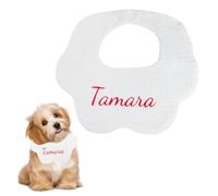 Personalized Dog Bandana, Embroidered Dog Bib, Costume Dog Scarf Pure Cotton Pet Bandana Petal Dog Neckerchief with Adjustable Convenient Snaps for Small Dogs & Cats (White)