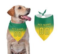 Personalized Dog Bandana with Name Number, Custom Dog Scarf Triangle Bibs Kerchief Football Sports Triangle Pet Bibs for Small Medium Large Puppy Cats