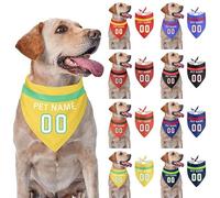 Personalized Dog Bandana with Name Number, Custom Dog Scarf Triangle Bibs Kerchief Football Sports Triangle Pet Bibs for Small Medium Large Puppy Cats