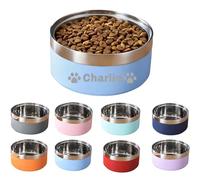 Personalized Dog Bowl with Name, Custom Stainless Steel Pet Bowl for Dogs Cats, Laser Engraved Non-Slip Food & Water Bowl, 25oz/35oz/53oz