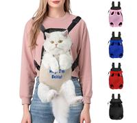 Personalized Dog Carrier Backpack with Name Embroidery, Adjustable Front-Facing Legs-Out Design, Custom Dog Carrier Bag with Breathable Tail Hole & Chest Support for Small/Medium Dogs (Beige, M)