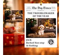 Personalized Dog Christmas Ornament, Custom Pet Name & Photo Xmas Tree Hanging Ornaments,Customized Christmas Decoration Gifts (Magazine Style)