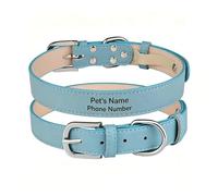 Personalized Dog Collar | Custom Pet Leather Collar with Name | Integrated 3D Hot Stamped Pet Collar | No Extra Tag Needed | No-installation required | No Falling, No Noise, No Fading