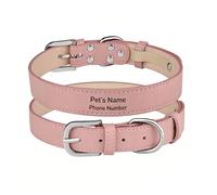 Personalized Dog Collar | Custom Pet Leather Collar with Name | Integrated 3D Hot Stamped Pet Collar | No Extra Tag Needed | No-installation required | No Falling, No Noise, No Fading