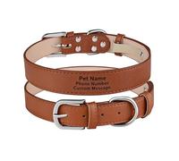 Personalized Dog Collar | Custom Pet Leather Collar with Name | Integrated 3D Hot Stamped Pet Collar | No Extra Tag Needed | No-installation required | No Falling, No Noise, No Fading