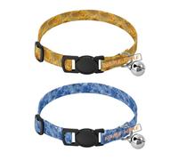 Personalized Dog Collar Quick Release Buckle Customized Female and Male Dog Collar 2 Pcs Oil Painting Begonia Yellow Oil Painting Petunia Powder Blue