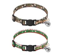 Personalized Dog Collar Release Buckle Customize Female Dog Collars 2 Packs William Morris Design Sloth Merry Christmas Green Tree Snowman Elk
