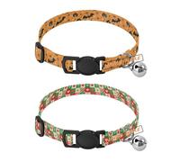 Personalized Dog Collar Release Buckle personalizado para Dog Collar for Dogs Girl and Boy 2 Pcs Boo Trunk Bat Spider Halloween Happy Christmas Snowflakes Checkered Colorful