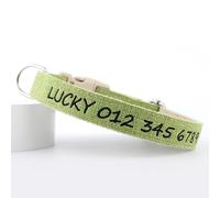 Personalized Dog Collar, Safety Collar Custom Embroidered with Pet Name and Phone Number, 5 Adjustable Sizes, 8 Color for Small Medium Large Dogs and Cats (Green,XL（45-66cm）)