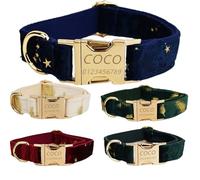 Personalized Dog Collar with Engraved Metal Buckle - Pet Collars Personalized with Name and Phone Number - Velvet Print - Adjustable Sizes for Small, Medium, Large Breeds (Green feathers, XL)