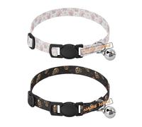 Personalized Dog Collars for Small Dogs Adjustable Customized Dog Collar for Puppy Girl Boy 2 Pcs Minimalist Cartoon Elephants Skull Rose Red Black Valentines