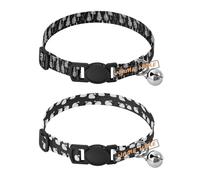 Personalized Dog Collars Quick Release Buckle Personal Dog Collar for Girls and Boys 2 Pack Black and White Design Redwood Midnight Design Black and White Sheep Slate