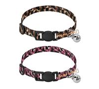 Personalized Dog Collars Small Size Quick Release Buckle Personal Dog Collars for Females 2 Pcs Stained Glass Coffee Black Fashion Stained Glass Pink Black Valentines