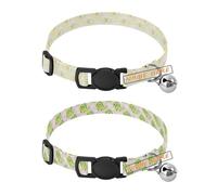 Personalized Dog Collars Small Size Release Buckle para personalizado Male Dog Collars 2 Packs Cute White Bichon Frise Cute Cartoon Green Dinosaur