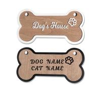 Personalized Dog Crate Sign Custom Dog Name Plate, Wooden Dog Kennel Decor with Bone Shape, Custom Pet Name Sign for Crate, Doghouse, Feeding Area, for Dog Lovers