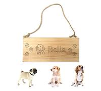 Personalized Dog Crate Sign, Custom Engraved Hanging Dog Kennel Name Tag, Customized Dog Crate Name Plate Sign with Dog Breed Silhouette, Wooden Farmhouse Decor, Handmade Gift for Your Dog, Dog Lover