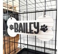 Personalized Dog Crate Sign,Personalized Kennel Name Plate Dog Paw Crate Pet Tag Doghouse Sign Accessories,Gift for Pet Lover (Style 1)