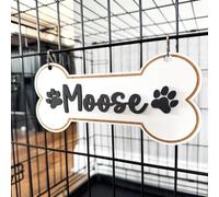 Personalized Dog Crate Sign,Personalized Kennel Name Plate Dog Paw Crate Pet Tag Doghouse Sign Accessories,Gift for Pet Lover (Style 2)