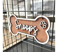 Personalized Dog Crate Sign,Personalized Kennel Name Plate Dog Paw Crate Pet Tag Doghouse Sign,Wooden Name Sign,Pet Lover's Gift,Custom Pet Decor (Style 1)