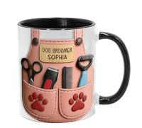 Personalized Dog Groomer Mug, Dog Groomer Paw Prints And Grooming Tools Coffee Mug, Dog Grooming Coffee Cup, Dog Grooming Tools Mug, Dog Lovers Gifts, Dog Groomer Appreciation Gift