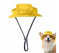 Personalized Dog Hat Adjustable Dogs Cap Custom Outdoor Sport Sun Hat with Large Holes for Small Medium Dogs, Summer Outdoor Hats Pet Cat Dog Sun Hats (Yellow : L)