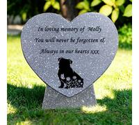 Personalized Dog Headstone Pet Memorial Stone,Heart Shaped Dog Grave Marker Tombstone Garden Stone ，Loss Of Dog Sympathy Gift，Engraved With Any Word And Pattern