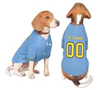 Personalized Dog Jersey Shirt,Customized Summer Breathable Pullover Pet Outfit With Name/Text/Photo/Logo for Dogs Puppy Cats Kitten