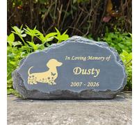 Personalized Dog Memorial Garden Stones Plaque, Engraved Dog Headstone Grave Markers with Any Message and Pattern，Loss of Dog Sympathy Gift