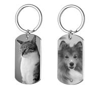 Personalized Dog Memorial Keychain with Laser Engraved Photo - Custom Pet Loss Gift Key Ring for Deceased Cats, Sympathy Present for Pet Owners, Unique Memorial Key Fob for Remembering Beloved Cats