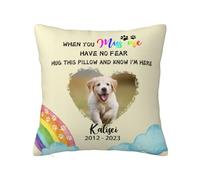 Personalized Dog Memorial Throw Pillow, Custom Photo Pet Text Pillowcase Two-Sides Printed Cushion Covers, Pet Loss Sympathy Gift, Style 7