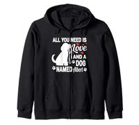 Personalized Dog Name Albert Cute Dog Pet Lover Zip Hoodie