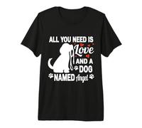 Personalized Dog Name Angel Cute Dog Pet Lover Premium T-Shirt
