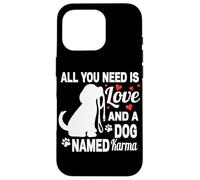 Personalized Dog Name Karma Cute Dog Pet Lover Case for iPhone 16 Pro