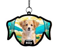 Personalized Dog Photo Suncatcher Window Hanging,Custom Dog Loss Wall Hanging Home Garden Suncatcher,Gifts for Dog Lovers,Pet Memorial Ornament Loss of Dog Sympathy Gift