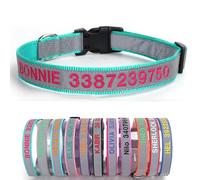 Personalized Dog Reflective Collar with Pet Name and Phone Number Embroidered Nylon Customized Collar for Puppy Small Medium Large Boy Girl Dogs (Nylon Collar)